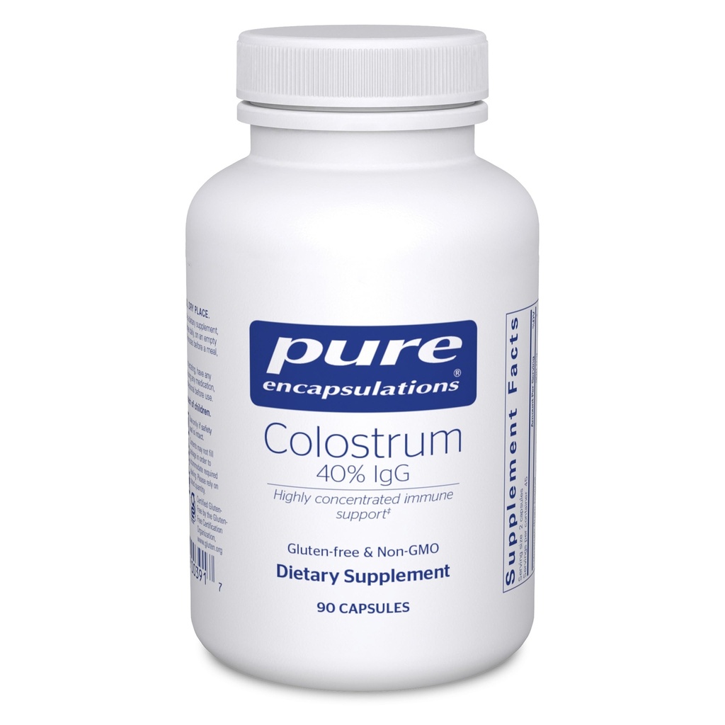 Pure Encapsulations Colostrum | 40% IgG Highly Concentrated Immune Support | 90 Capsules