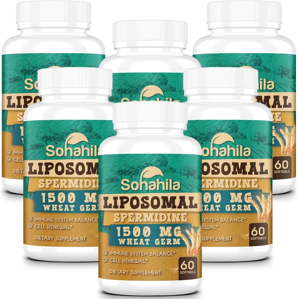 Spermidine Supplement 15 MG - 99% Purity, High Absorption, 1500 MG Fermented Wheat Germ Extract with Zinc & Thiamin, Spermidine for Men & Women - Cellular Renewal, Aging Defense, Energy, 360 Softgels