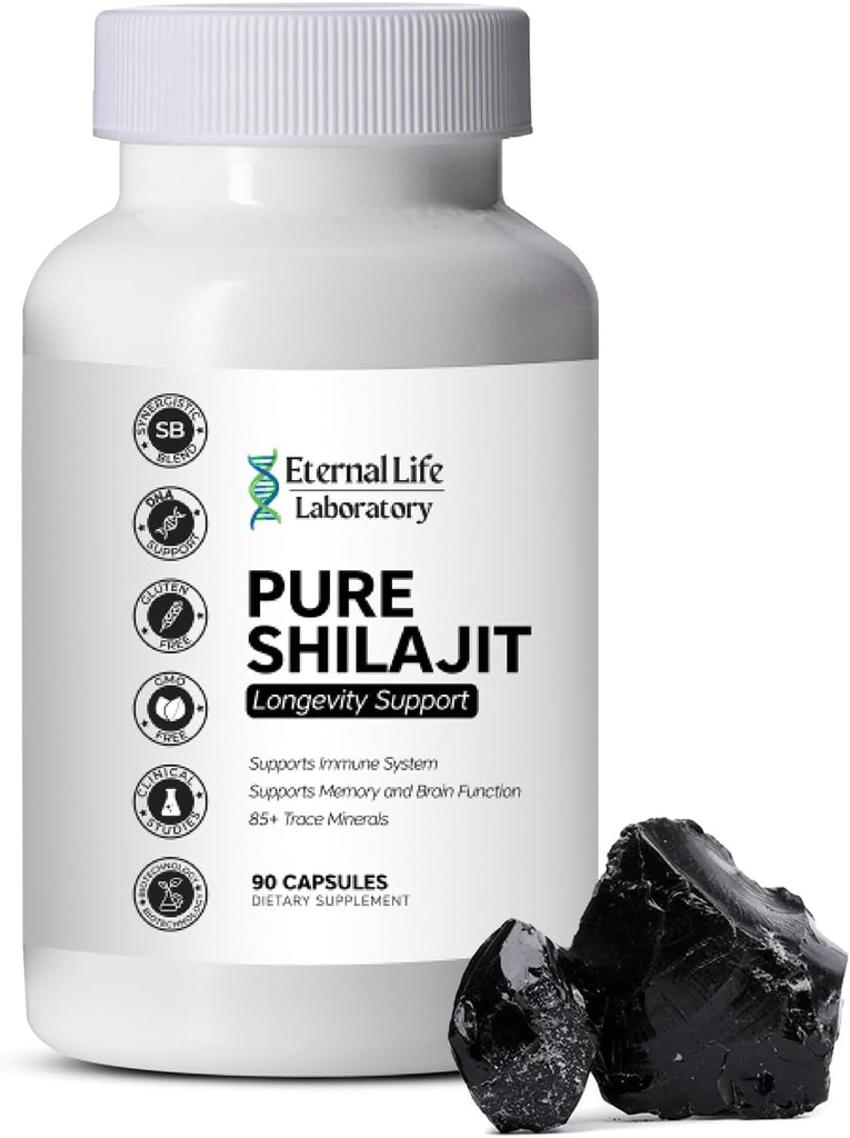 100% καθαρό Shilajit, οργανικό Shilajit Ιμαλαΐων για άνδρες και γυναίκες, 85+ Trace Minerals πλούσια σε Fulvic Acid Shilajit συμπλήρωμα για την ενέργεια & ανοσοποιητικό σύστημα 1000mg 90 Count