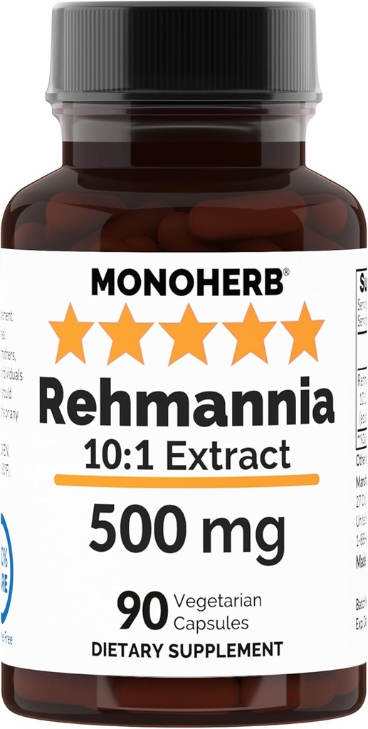 Rehmannia Extract 500 mg - 90 Κάψουλες Veg - Rehmannia Glutinosa - 90 Υπηρεσίες