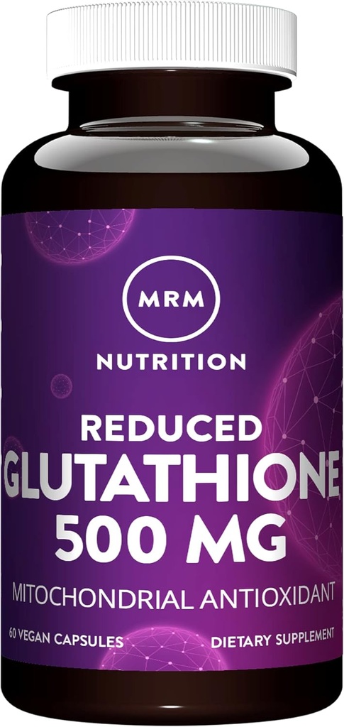MRM Nutrition Reduced Glutathione 500mg | Liver Health | Mitochondrial Antioxidant | Reduced Form of Glutathione | Vegan + Gluten-Free | 60 Servings