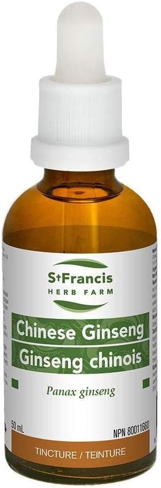 St Francis Herb Farm - Chinese Ginseng (Panax ginseng, ρίζα) Certified Organic Herbal Tincture Extract – παραδοσιακά χρησιμοποιείται στη βοτανική ως υποστηρικτική θεραπεία για την προώθηση της υγείας