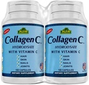 CollagenC Hydrolysate by Alfa Vitamins - Περιέχει βιοτίνη και βιταμίνη C - 100 κάψουλες κάθε - 2 συσκευασίες