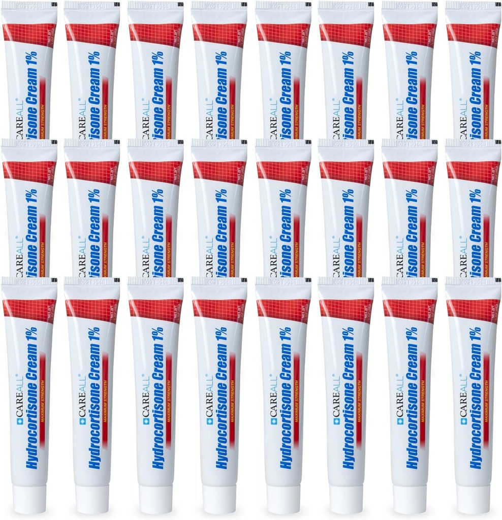 CareAll Hydrocortisone 1%, 1oz Tube (Pack of 24), Maximum Strength Anti-Itch Cream, Relief from Itching and Redness from Bug Bites, Eczema, Psoriasis, Poison Ivy, Oak and Sumac