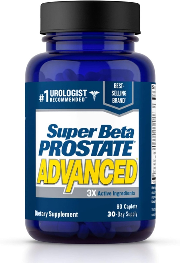 Super Beta Prostate Advanced Prostate συμπλήρωμα για τους άνδρες – Μειώστε τα ταξίδια στο μπάνιο, την προώθηση του ύπνου, την υποστήριξη της υγείας των ούρων και της ουροδόχου κύστης κενό. Η Βήτα Σιτοστερόλη δεν είδε τον Παλμέτο. (60 Caplets, 1-Bottle)