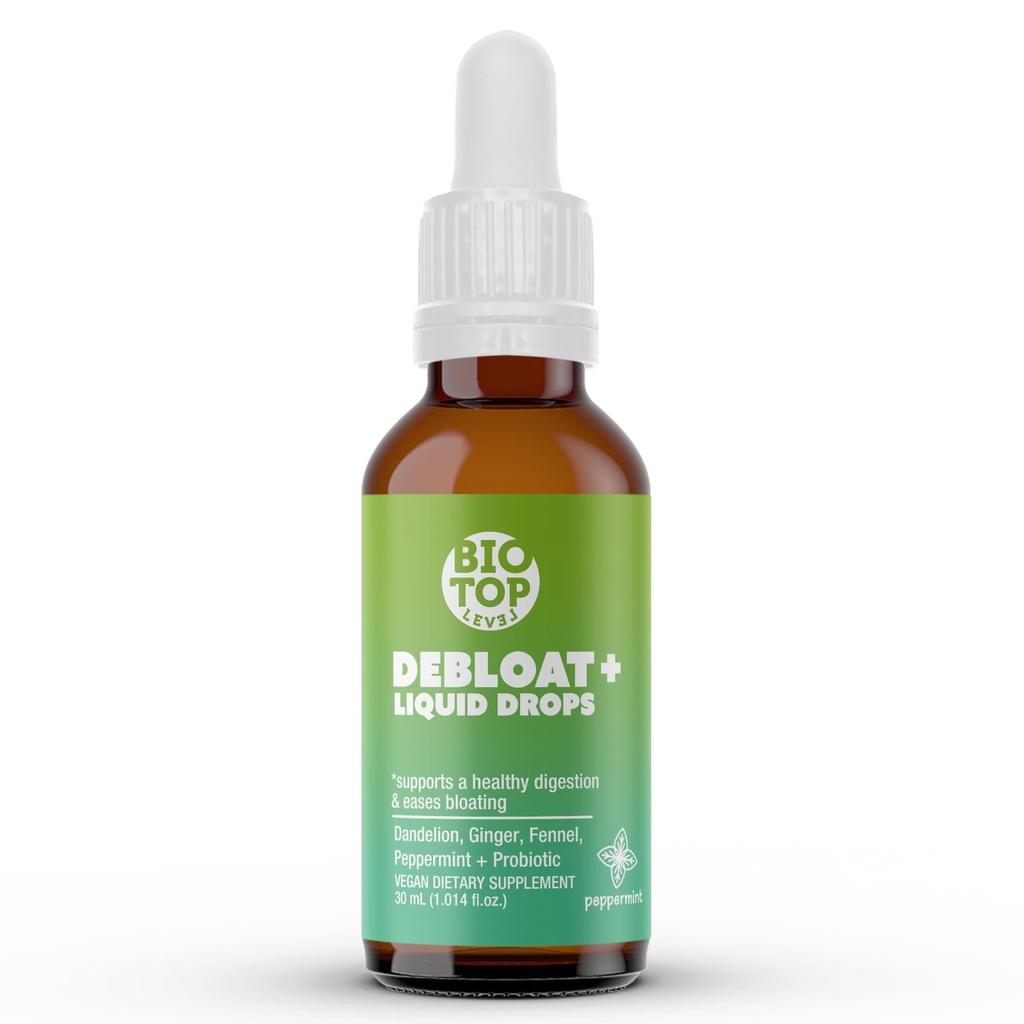 Debloat Organic Liquid Drops for Natural Gas & Bloating Relief, Supports Digestive & Gut Health with Dandelion, Ginger, μάραθο, μέντας, χωρίς ζάχαρη 1.0 Fl Oz.