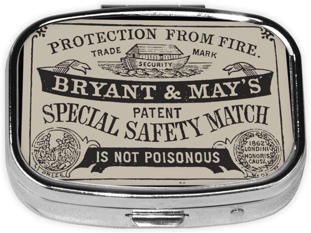 Μεταλλικό 2 Διαμέρισμα Pill Organizer Ταξίδι φιλικό Φορητό συμπαγές κουτί χάπι χαριτωμένο θήκη χάπι, για πορτοφόλια τσέπης καθημερινή φορητή ιατρική Vitamin Tablet αποθήκευσης (Προστασία από τη φωτιά)