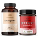 HERBAMAMA Ashwagandha και Beet Root Kit - Bundle των 1500 mg Ashwagandha Root Κάψουλες & 1500 mg Beet Root Gummies - Vegan, Non-GMO, Gelatin-free - 2 Pack