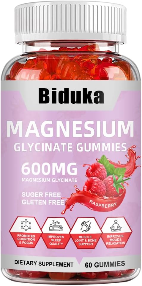 900(600+300) mg Magnesium Glycinate Gummies, L-threonate, Calcium, Sodium, Vitamin K, D, B6, Vegan, 60 Counts
