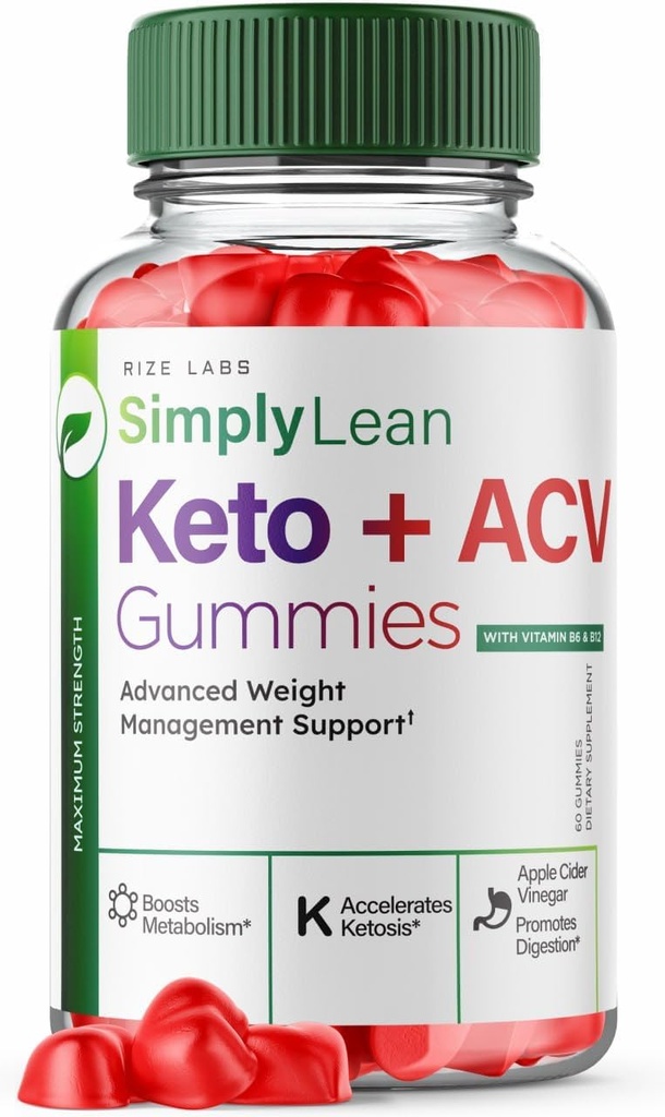 rize labs Απλά Lean Keto + ACV Gummies για Σύνθετη απώλεια βάρους, συμπλήρωμα, μέγιστη δύναμη Gomitas, Απλά Lean Advanced Formula Review (60 Gummies)