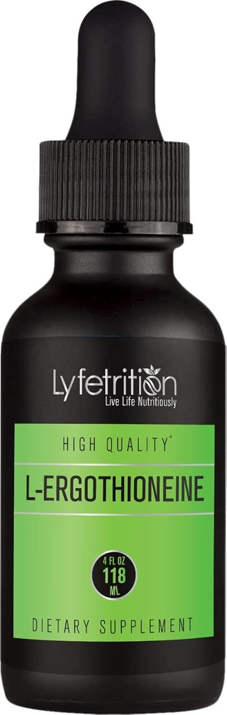 Lyfetrition L-Ergothionine Liquid Supplement 540 mg, 4 Oz Liquid,220 σερβιέτες,Made in USA,Γρήγορη απορρόφηση, ποιοτικά συστατικά, τρίτο μέρος δοκιμαστεί,Non-GMO,GMP Certified,Cruelty-free Προϊόντα
