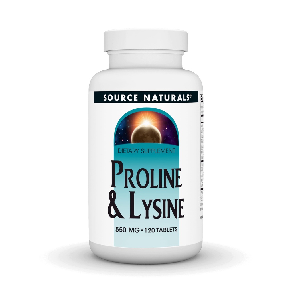 Source Naturals Proline & Lysine, 550 mg - 120 δισκία
