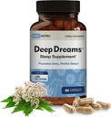 Deep Dreams ~ Natural Herbal Sleep Supplement Προάγει τον βαθύ, ξεκούραστο ύπνο, τη μη λειτουργία που σχηματίζει μελατονίνη, L-Tryptophan, Valerian, GABA, χαμομήλι, & Passionflower (60 κάψουλες)