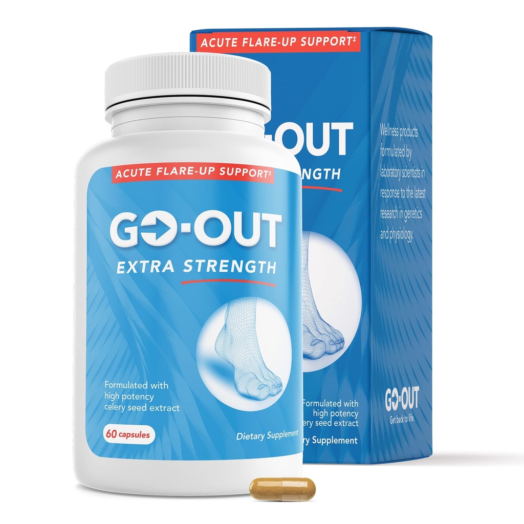 Mt. Angel Vitamins Go Out - Επιπλέον υποστήριξη δύναμης - Uric Acid ισορροπία με πίσσα κεράσι, σέλινο σπόρων, κουρκουμά - μη-GMO, χωρίς γλουτένη - 60 Caps