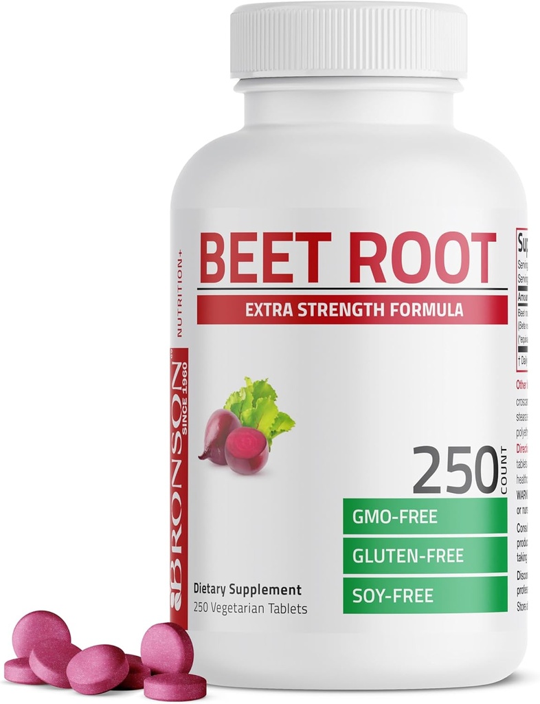 Bronson Beet Root Extra Strength, Μη ΓΤΟ, 250 χορτοφαγικά δισκία