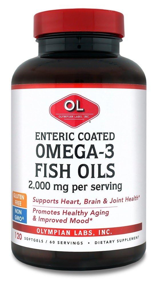 Enteric Coated Omega 3 Fish Oils, 2000 mg ανά μερίδα/ 60 μερίδες, 120 Softgels