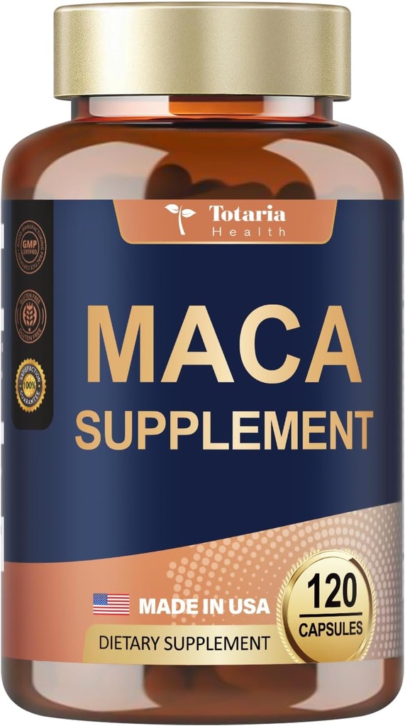 Totaria Maca Root Supplement, 120 Vegan Capsules, 60 Day Supply
