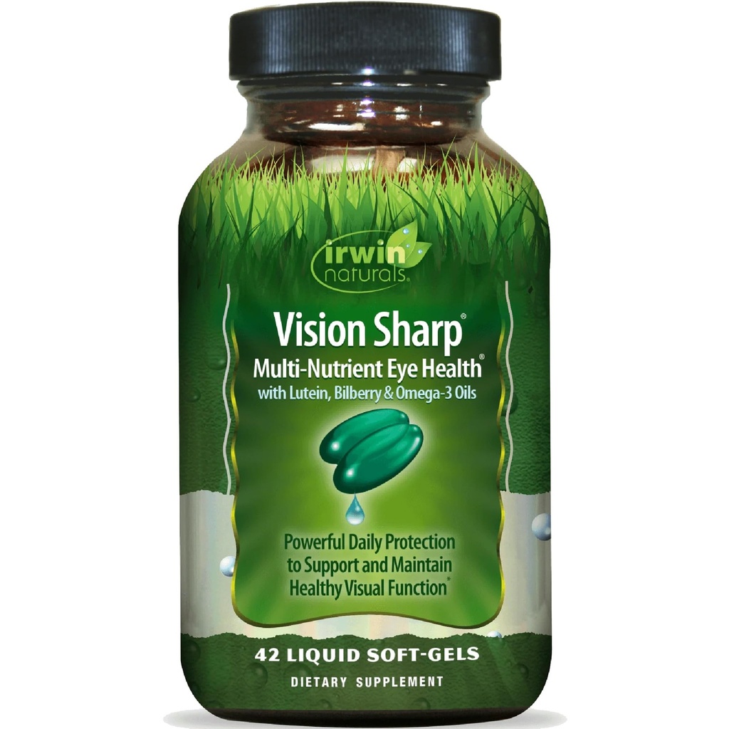 Irwin Naturals Vision Sharp Multi-Nutrient Eye Health – 42 Liquid Soft-Gels