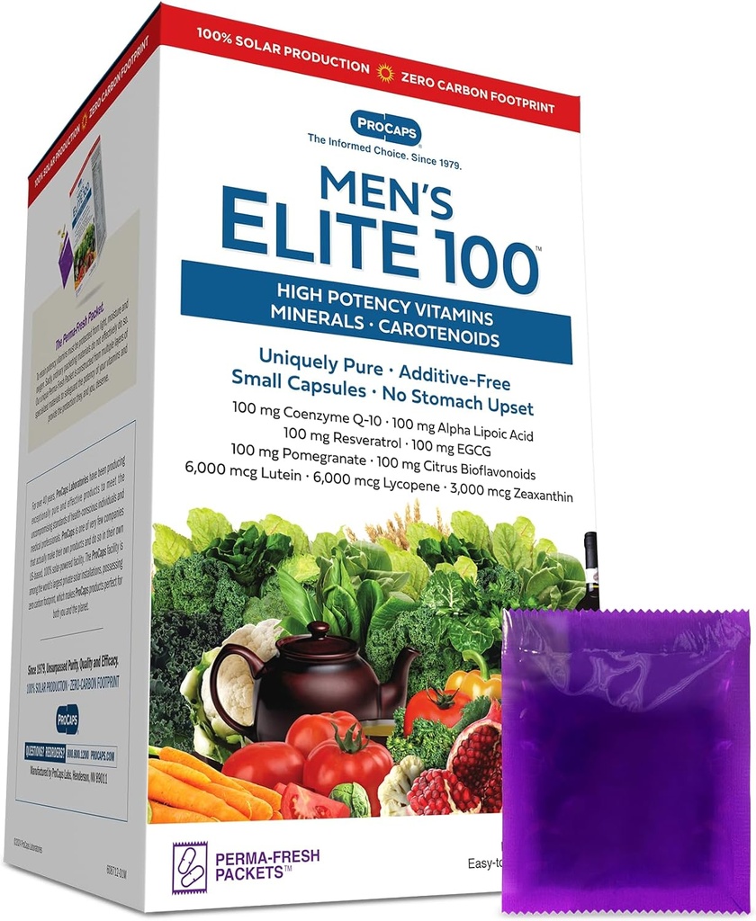 ANDREW LESSMAN Multivitamin-Men's Elite-100 60 Packets - Potent Nutrients Plus 100mg Κάθε ένα από Coenzyme Q10, Alpha Lipoic Acid, Resveratrol, EGCG, Pomegranate, Citrus Bioflavonoids. Χωρίς πρόσθετα