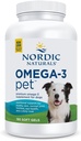 Nordic Naturals Omega-3 Pet, Unflavored - 180 Soft Gels - 320 mg Omega-3 Per Soft Gel - Fish Oil for Dogs with EPA & DHA - Promotes Heart, Skin, Coat, & Immune Health