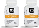365 Με ολόκληρη την αγορά τροφίμων, L Lysine 500 Mg κάψουλες λαχανικών, 100 κόμης (πακέτο του 2)