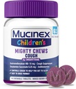 Mucinex παιδιά δυνατά μάσημα τη νύχτα παιδιά βήχα ιατρική, εύκολο στη δόση βήχα καταπιεστικό με Dextromethorphan, παιδιά ταξιδεύουν ιατρική για το βήχα, μικτή γεύση μούρου, 16 φάρμακα μασώμενα δισκία