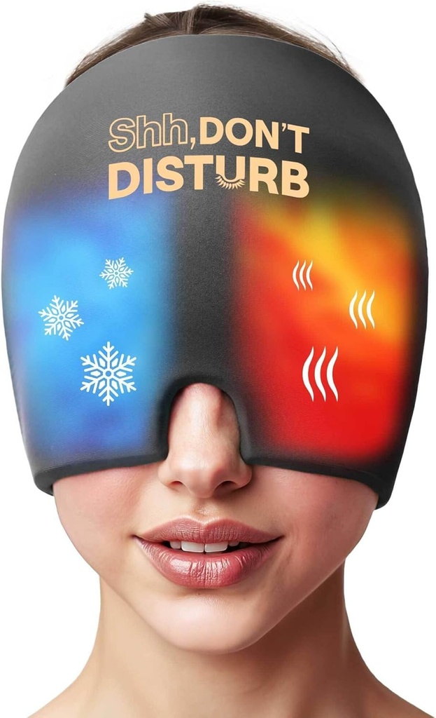 Higraine Relief Cold Cap – Reuseable Gel Ice Pack Head Wrap for Panhones, Puffy Eyes, Sinus Pressure, Hangover – Καπέλο Ημικρανίας 360° για γυναίκες & άνδρες – Ψύξη Cap για ανακούφιση έντασης & άγχους