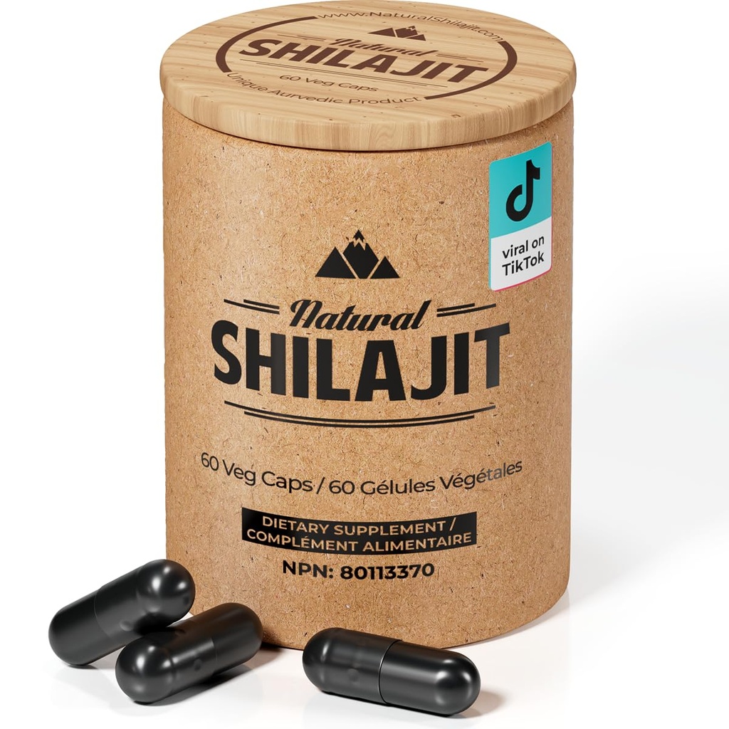 NATURAL SHILAJIT Κάψουλες (2 Μήνες Προμήθεια) - 60 Count - Shilajit για άνδρες & γυναίκες με Fulvic Οξέα & Ίχνη Ορυκτά, Φυτικά συστατικά για την Ενέργεια, Ανοσολογική Υποστήριξη & Ζωτικότητα