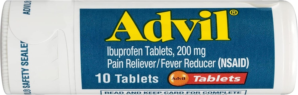 Advil Pain Reliever και Fever Reducer, Παυσίπονο Relief Medicine με Ibuprofen 200mg για τον πονοκέφαλο, τον πόνο στην πλάτη, τον πόνο στην εμμηνόπαυση και την ανακούφιση από τον πόνο στις αρθρώσεις - 10 Επικαλυμμένα δισκία