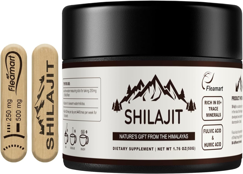 Shilajit Pure Himalayan με Fulvic Acid & 85+ Trace Minerals Shilajit για άνδρες και γυναίκες Golden Grade A Shilajit Resin Supplement with a Little Bitter Taste for Energy & Inquinity - 50 γραμμάρια
