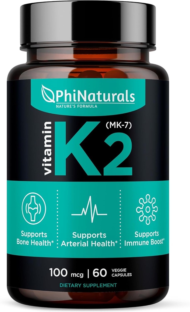 Φυτικά Βιταμίνη K2 Mk7 100 mcg Vegan 60 Κάψουλες Οστικής Υγείας Καρδιαγγειακές Αρτηρίες Καρδιαγγειακές - VIT k-2 MK-7 100mcg Συμπλήρωμα από Natto