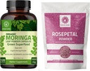 Οργανικές κάψουλες Moringa 120 κάψουλες 1000mg και Rose Petal Powder 227g 