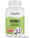MagicMag C από NaturalSlim, Μαγνήσιο Κιτρικό με Κάλιο για τη μυϊκή χαλάρωση, την ποιότητα του ύπνου, τη λειτουργία νεύρων & ηλεκτρολυτών Υποστήριξη, ημερήσιο συμπλήρωμα μαγνησίου για άνδρες και γυναίκες, 100 κάψουλες 1pk