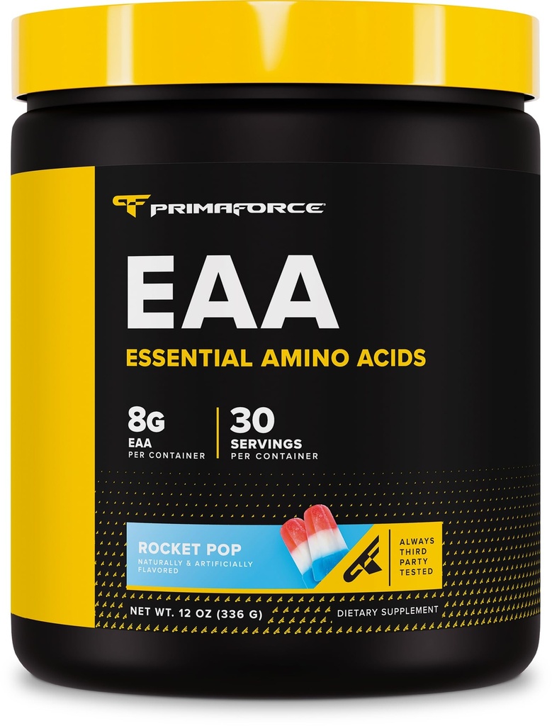 Primaforce EAA Powder (30 σέρβις, Rocket Pop Flavor) - Απαραίτητα Αμινοξέα για την προετοιμασία και την αποκατάσταση πριν από την είσοδο - Μη ΓΤΟ και Χωρίς γλουτένη
