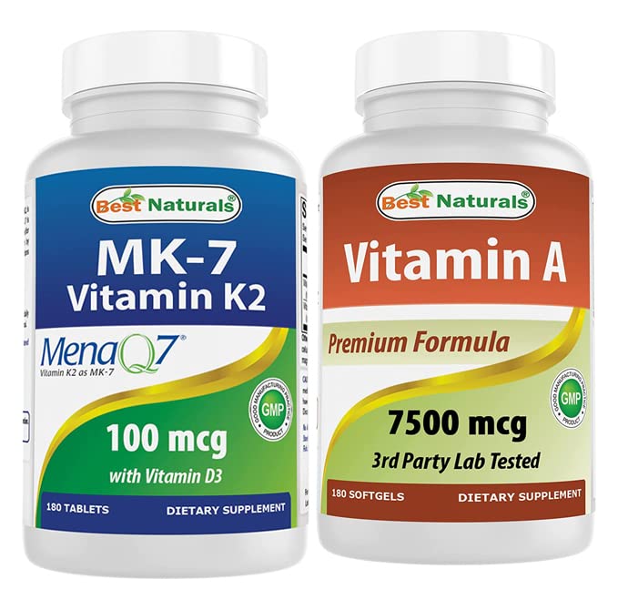 Best Naturals Βιταμίνη K2 (MK7) με D3 & Βιταμίνη A 25000 IU