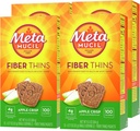 Metamucil, Fiber Thins, καθημερινή Psyllium συμπλήρωμα ινών Husk, υποστηρίζει Digestive Υγεία και Ικανοποιήσεις Πείνα, Apple Crisp Γεύση, 48 Σύνολο Σερβίρει (4 συσκευασίες των 12)