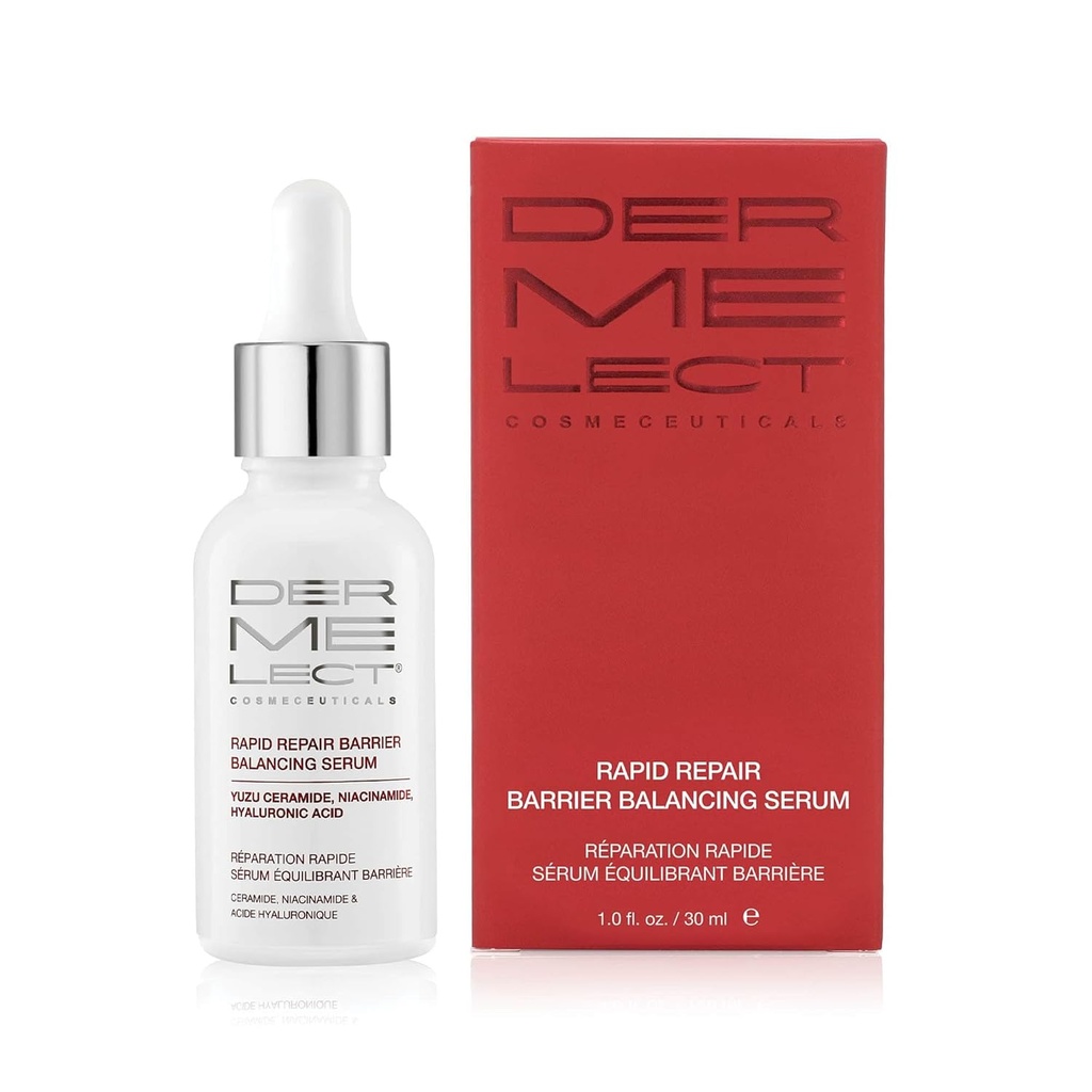 Dermelect Cosmeceuticals Rapid Repair Barrier Balancing Serum – Υπερ-Υδρωτική Θεραπεία με Νιακιναμίδιο, Υαλουρονικό Οξύ, Πρεβιοτικά, & Αντιοξειδωτικά για Απαλό, Ραδιενεργό Δέρμα 1.0 oz