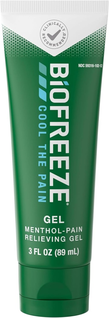 Biofreeze Pain Relief Gel, Arthritis Pain Reliver, Knee & Lower Back Pain Relief, Sore Muscle Relief, Neck Pain Relief, Pharmacist Συνιστάται, FSA Επιλέξιμη, 3 FL OZ Biofreeze Menthol Gel