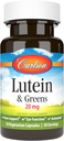 Carlson - Lutein & Greens, 20 mg, Vision Support & Eye Function, Antioxidant, 30 κάψουλες χορτοφάγων