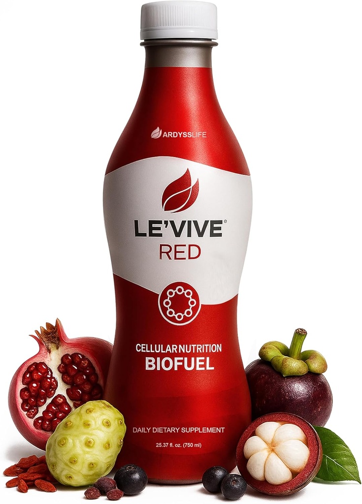 Ardyss Le’Vive Red Superfruit Juice, Acai, Goji Berry, Ρόδι, Noni & Mangosteen – Αντιοξειδωτικό μείγμα για την ενέργεια, Detox & δέρμα – 25,37 fl oz