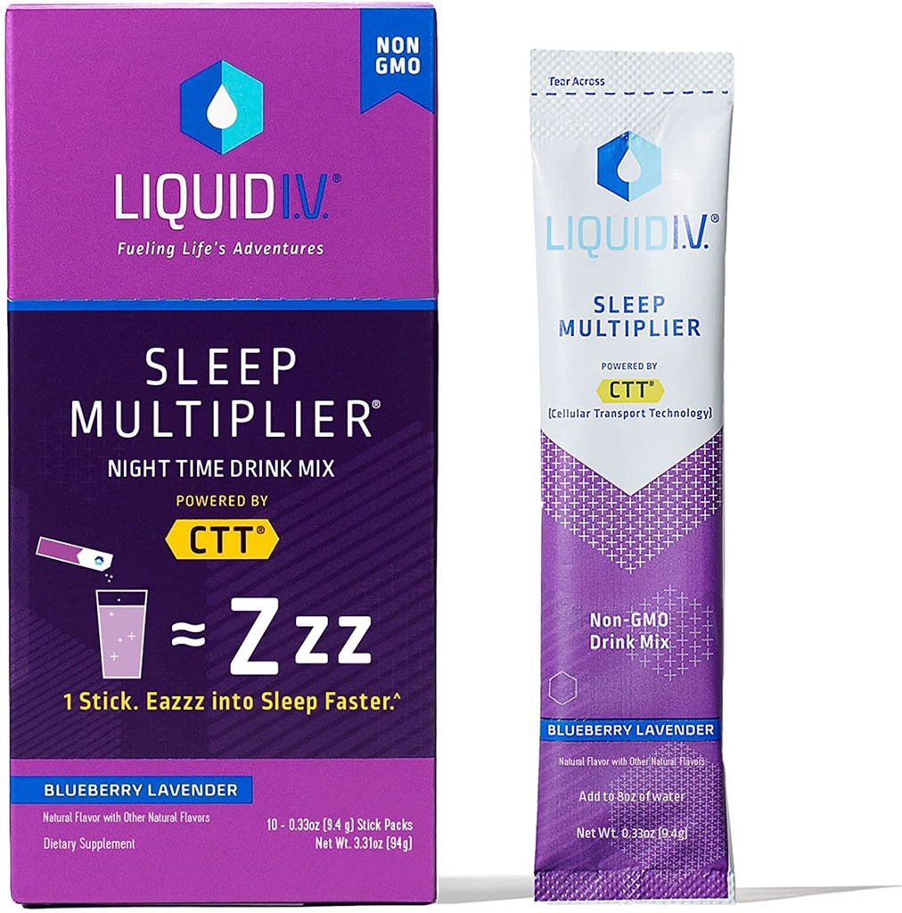 Liquid I.V.® Hydration Multiplier® +Sleep - Λεβάντα βατόμουρο - Ηλεκτρολυτική σκόνη Mix Packets 