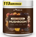 10-σε-1 Mushroom Powder, Mushroom Complex - Lions Mane, Reishi, Shiitake, Chaga, Turkey Tail, Cordyceps, Maitake & More, Mushroom Supplement Powder for Energy, Memory, Focus & Immune Support 8oz