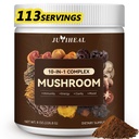 10-σε-1 Mushroom Powder, Mushroom Complex - Lions Mane, Reishi, Shiitake, Chaga, Turkey Tail, Cordyceps, Maitake & More, Mushroom Supplement Powder for Energy, Memory, Focus & Immune Support 8oz