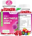 Γάλα γαϊδουράγκαθο Gummies, 10 σε 1 Herbal Formula για το συκώτι Cleanse Detox Επισκευή με Dandelion Root, Turmeric, Artichoke Βέλτιστη λειτουργία του ήπατος και Digestive υγεία μικτή γεύση μούρου