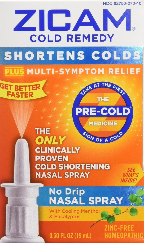 Zicam Ψυχρή Remedy Όχι Drip Nasινικό σπρέι, 0,5 oz., Συσκευασία των 2