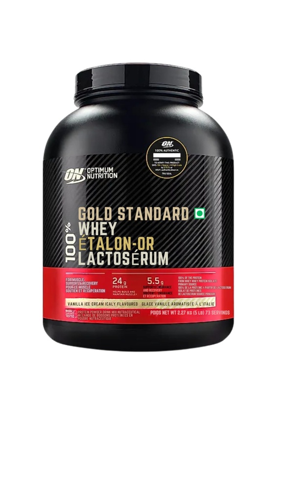 Βέλτιστη διατροφή Gold Πρότυπο 100% πρωτεΐνη Whey Vanilla παγωτό, 80 εξυπηρετούν