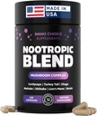Nano Choice Nootropic Blend - Mushroom Complex Supplement for Brain, Focus, Productivity & Immune Support 