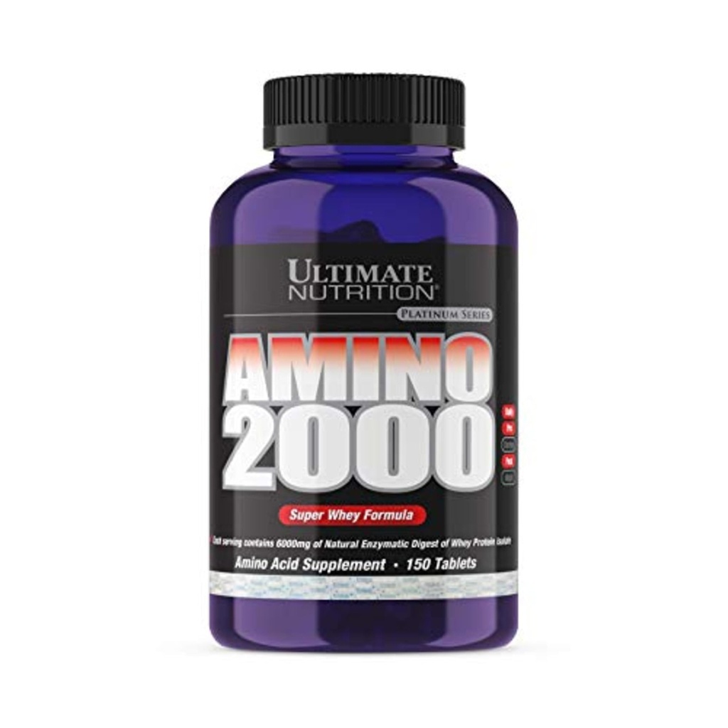 Ultimate Nutrition Amino 2000 Tablets, Super Whey Formula, Amino Acid Συμπληρώματα με L- Leucine, L- Ισολευκίνη και L- Valine, 2000mg, 150 Tablets
