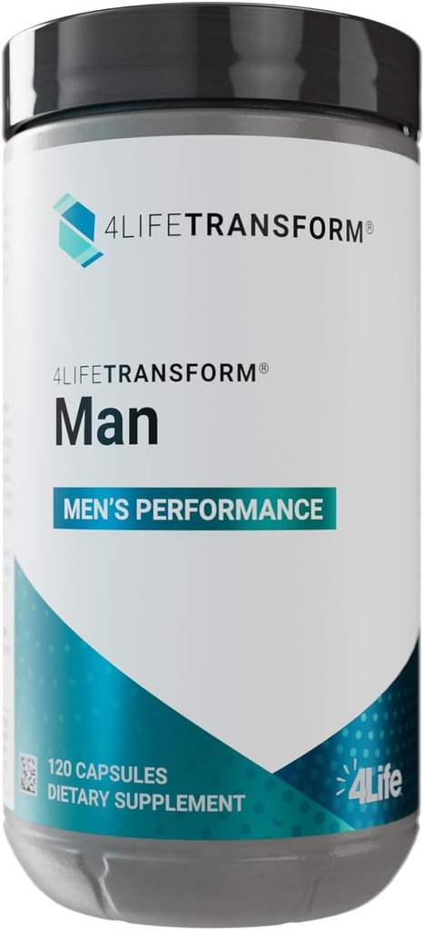 4Life Transform Man - Ανδρικό συμπλήρωμα ζωτικότητας για Stamina & Well-Being - L-Citrulline, Βιταμίνη D3 & Κορεάτικα Ginseng - 120 κάψουλες που έχουν αποξηραθεί με λαχανικά