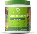 Amazing Grass Greens Blend Energy: Smoothie Mix, Super Greens Powder & Plant Based Caffeine with Matcha Green Tea & Beet Root Powder, Lemon Lime, 30 Σερβιέτες (Packaging May Vary)